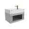 Castello Usa Nile 30-inch Gray Vanity Set with White Top and Gold Handles CB-MC-30G-GLD-2053-WH - alternate 3